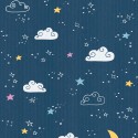 Papeldecor|Children's wallpaper with a starry blue sky|Wallpaper