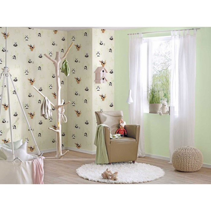 Papeldecor|Wallpaper children's with panda bears and bamboo|Wallpaper