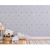 Papeldecor|Papel pintado infantil estrellas y animales fondo gris|Papel Pintado