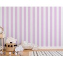 Papeldecor|Papier Peint pour enfants à rayures roses et blanches|Papier Peint