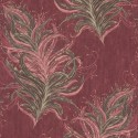 Papeldecor|Wallpaper baroque red with golden feathers|Wallpaper