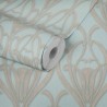 Papeldecor|Papel pintado verde menta patrón Art Deco efecto texturizado|Papel Pintado