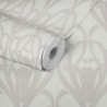Papeldecor|Papel pintado ornamental Art Deco gris con relieves|Papel Pintado