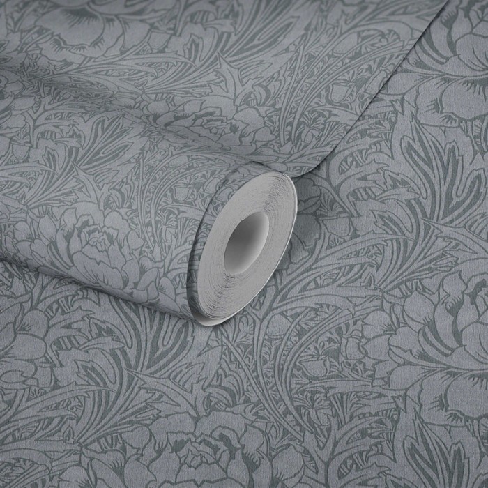 Papeldecor|Papel pintado floral gris diseño elegante Art Nouveau|Papel Pintado
