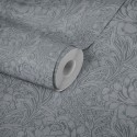 Papeldecor|Graue Blumentapete im eleganten Jugendstil|Tapeten