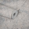 Papeldecor|Papel pintado estilo damasco con flores vintage beige azul|Papel Pintado