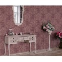 Papeldecor|Ornamentale rosa Blumentapete in Rottönen|Tapeten