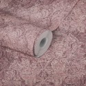 Papeldecor|Ornamentale rosa Blumentapete in Rottönen|Tapeten