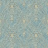 Papeldecor|Art Deco wallpaper green with metallic motifs, plaster effect|Wallpaper