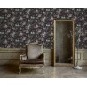 Papeldecor|Papier peint fleurs à l’huile vintage avec fond noir|Papier Peint