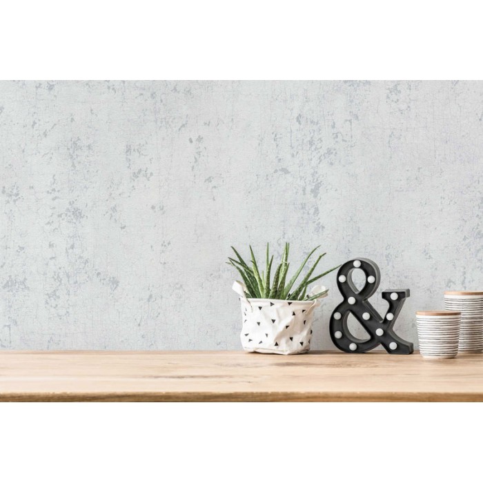 Papeldecor|Wallpaper crackle grey with silver|Wallpaper