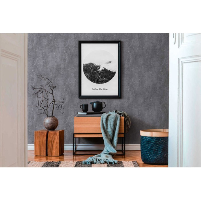 Papeldecor|Papel pintado imitación yeso gris oscuro detalle metalizados|Papel Pintado