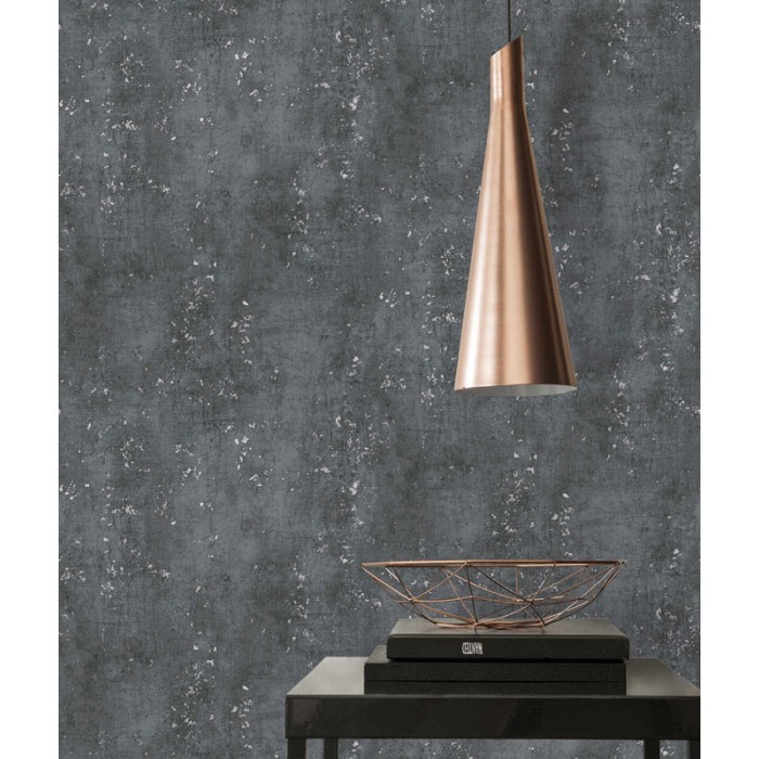 Papeldecor|Wallpaper cracked effect plaster black|Wallpaper