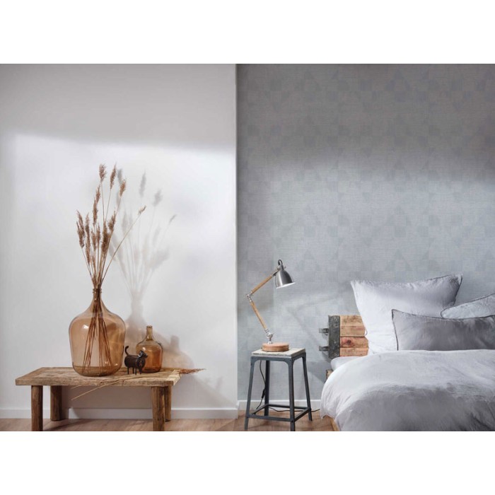Papeldecor|Wallpaper geometric with silver diamond metallic effect|Wallpaper