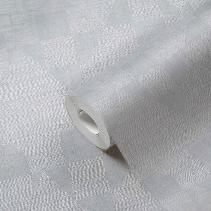Papeldecor|Wallpaper geometric with silver diamond metallic effect|Wallpaper