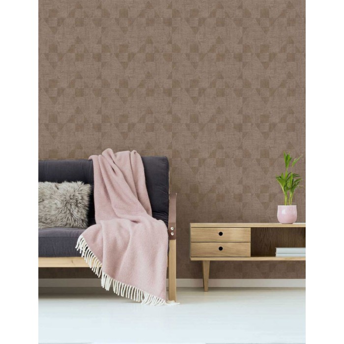 Papeldecor|Tapete Geometrisch Braun mit Streifenstruktur|Tapeten