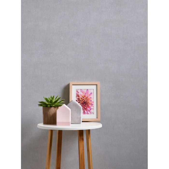 Papeldecor|Papel pintado gris texturizado con rayado metalizado|Papel Pintado