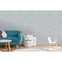 Papeldecor|Papier peint à carreaux gris avec brillance métallisée|Papier Peint