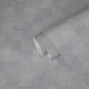 Papeldecor|Grey checkered wallpaper with metallic sheen|Wallpaper