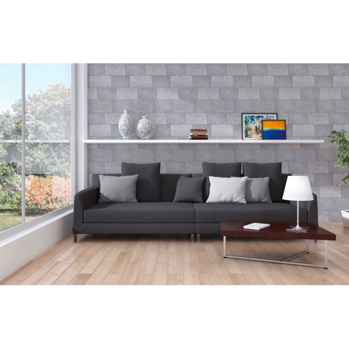 Papeldecor|Tapete Mauerwerksblöcke Grau glänzend|Tapeten