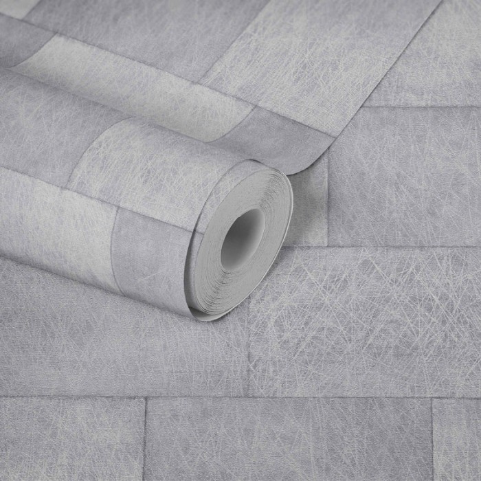 Papeldecor|Tapete Mauerwerksblöcke Grau glänzend|Tapeten