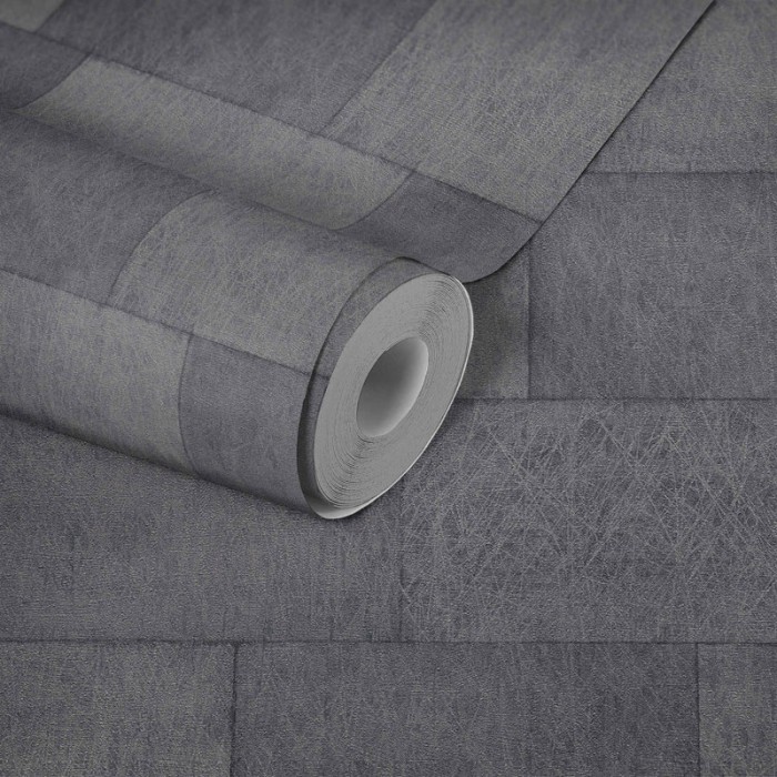Papeldecor|Wallpaper imitation masonry blocks dark gray with gloss|Wallpaper