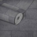 Papeldecor|Papel pintado imitación bloques mampostería gris oscuro con brillo|Papel Pintado