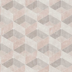 Eijffinger|Retro-moderne geometrische Tapete runde Formen terrakotta rosa|Geometrisch