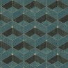 Papeldecor|Papier peint géométrique vert avec détails métalliques|Papier Peint
