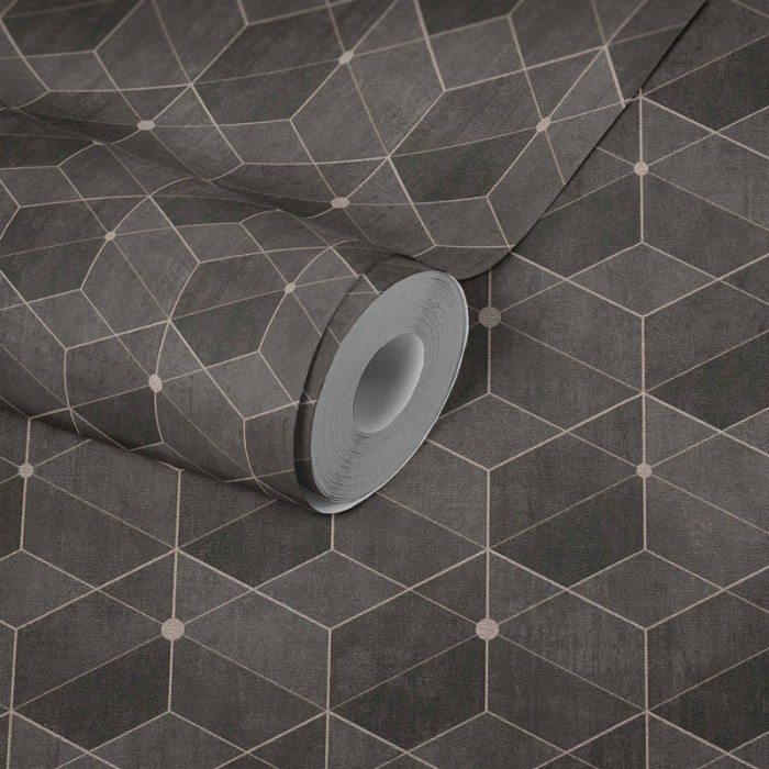 Papeldecor|Moderne Tapete geometrische Formen mit metallischen Details|Tapeten