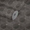 Papeldecor|Modern wallpaper geometric shapes with metallic details|Wallpaper