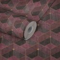 Papeldecor|Wallpaper geometric modern violet and gold|Wallpaper