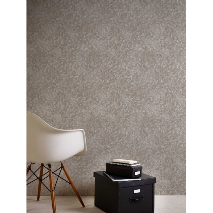 Papel pintado moderno con relieves marrón y detalles metalizados -  222-3166