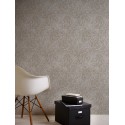 Papel pintado moderno con relieves marrón y detalles metalizados -  222-3166