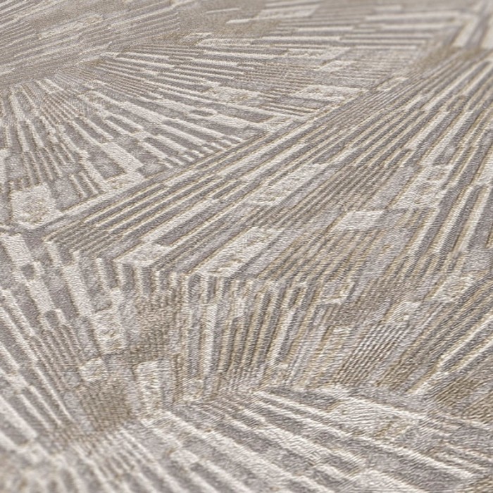 Papel pintado moderno con relieves marrón y detalles metalizados -  222-3166