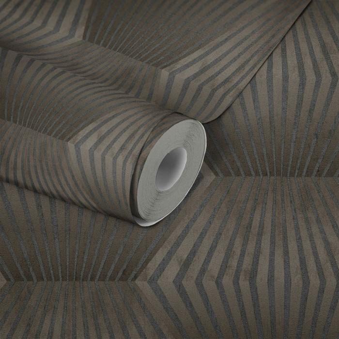 Papeldecor|Papel pintado retro estilo Art Deco marrón y negro|Papel Pintado