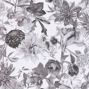 As Creation|Papel Pintado floral con fondo negro|Papel Pintado