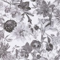 As Creation|Papier Peint floral avec motif de fleurs en noir et blanc|Papier Peint