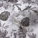 As Creation|Papier Peint floral avec motif de fleurs en noir et blanc|Papier Peint