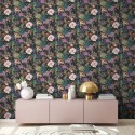 As Creation|Wallpaper floral with black background|Wallpaper