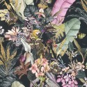 As Creation|Papel Pintado flora y fauna tropical con el fondo negro|Papel Pintado