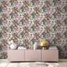 As Creation|Wallpaper tropical fauna and flowers with a white background|Wallpaper