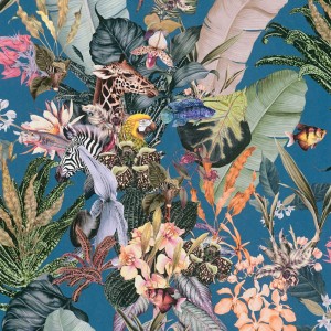 As Creation|Papier Peint flore et faune tropicales avec un fond noir|Papier Peint