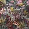 As Creation|Wallpaper flowers and wild animals red background|Wallpaper