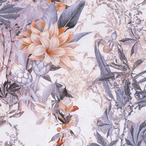 As Creation|Papier Peint fleurs exotiques vert et violet|Papier Peint