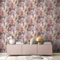 As Creation|Papier Peint fleurs exotiques vert et violet|Papier Peint