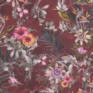 Grandeco|Wiesenblumen grau-braun Tapete|Tapeten