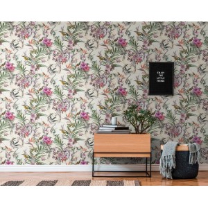 Casadeco|Art Deco wallpaper with metallic green cabaret fans|Wallpaper 2