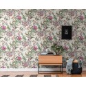 As Creation|Wallpaper multicolored exotic flowers and birds|Wallpaper