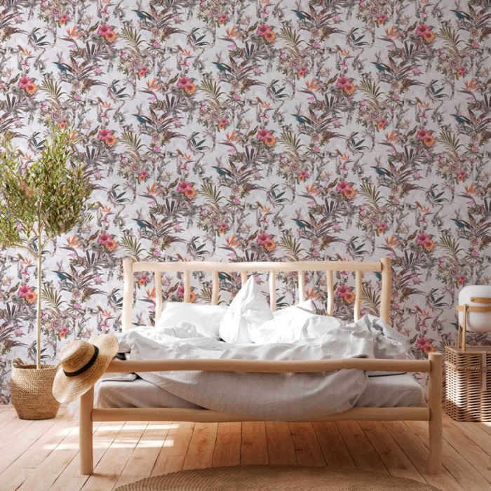 As Creation|Romantic floral wallpaper magnolias and birds|Wallpaper